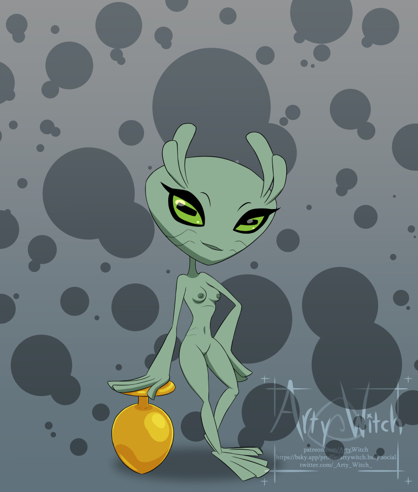 alien amphibian artywitch ben_10 buttplug cartoon_network female hi_res long_tongue luhley micro plug_(sex_toy) sex_toy tongue