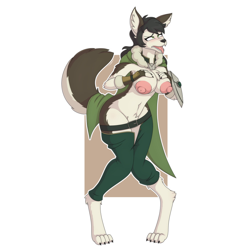 1:1 2019 absurd_res alpha_channel alternate_species anthro barefoot belt black_hair breasts canid canine canis clothing crossgender digitigrade domestic_dog female hair hand_on_breast hat headgear headwear hi_res husky implied_transformation mammal naofumi_iwatani naturally_censored navel nipples nordic_sled_dog open_mouth shield simple_background solo spitz the_rising_of_the_shield_hero unidentified-tf wardrobe_malfunction