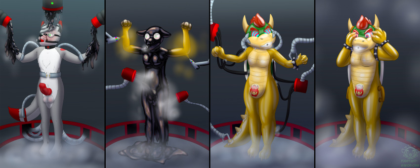 animal_genitalia animal_penis anthro ball_gag bowser bulge canid canine canis drone dronification equine_genitalia equine_penis gag gagged genitals goo_creature goo_transformation hi_res hybrid_genitalia hybrid_penis knot knotted_equine_penis laboratory machine male mammal mario_bros mask nanori-chan nintendo null_bulge penis solo tail transformation wolf