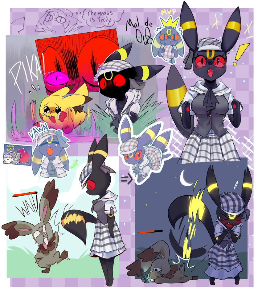 absurd_res anthro audino black_body black_fur bunnelby canid canine clothed clothing eeveelution female feral fox fur fur_markings generation_1_pokemon generation_2_pokemon generation_5_pokemon generation_6_pokemon group hi_res lagomorph leporid mammal markings mouse murid murine nintendo partially_clothed pikachu pokemon pokemon_(species) psibunny rabbit red_eyes rodent tagme umbreon