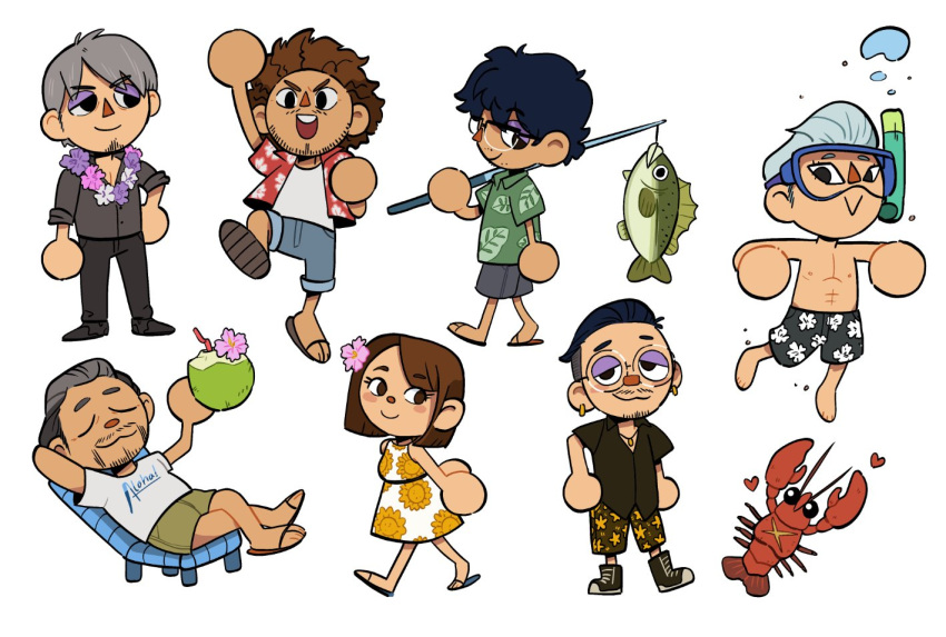 adachi_koichi animal_crossing_(style) crawfish han_joon-gi jazzy_lea kasuga_ichiban kiryu_kazuma mukoda_saeko nanba_yu nancy-chan ryuu_ga_gotoku_(series) ryuu_ga_gotoku_8 zhao_tianyou