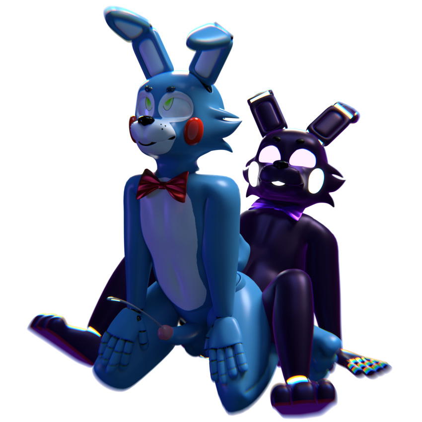 1:1 2019 absurd_res alpha_channel animatronic anthro balls bow_tie cum digital_media_(artwork) duo erection five_nights_at_freddy's five_nights_at_freddy's_2 glowing glowing_eyes hi_res humanoid_penis lagomorph leporid machine male male/male mammal nude penetration penis rabbit robot sex shadow_bonnie_(fnaf) smile thebunwiththescarf toy_bonnie toy_bonnie_(fnaf) video_games