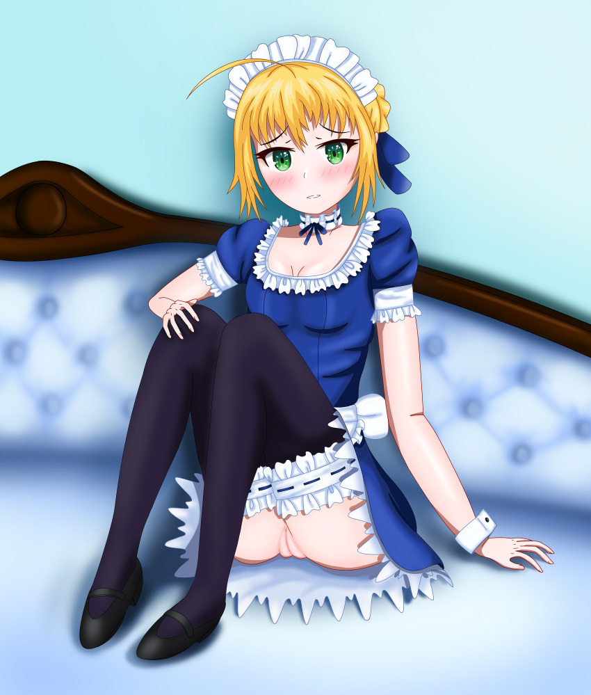 1girl absurdres artoria_pendragon_(fate) blonde_hair fate/stay_night fate_(series) highres maid non-web_source saber_(fate) snowwart tagme