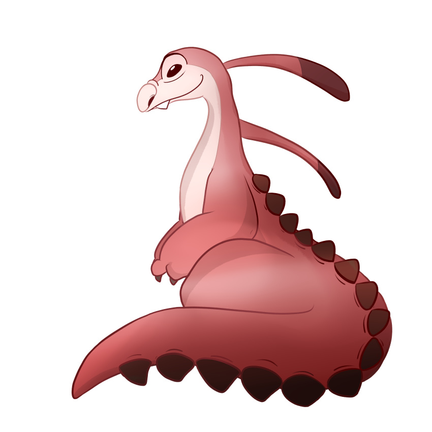 1:1 2019 absurd_res alien alpha_channel back_spines blandzilla digital_drawing_(artwork) digital_media_(artwork) disney experiment_(species) fangs hi_res lilo_and_stitch red_body red_eyes side_view simple_background smile solo starryblast9 transparent_background