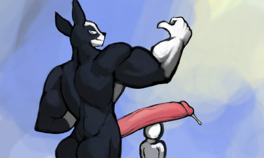 2019 5:3 anthro big_penis boston_terrier canid canine canis domestic_dog erection humanoid_penis hunting_dog iggy_(jjba) jojo's_bizarre_adventure jojobizad male male/male mammal molosser muscular nude penis size_difference small_molosser terrier toy_dog