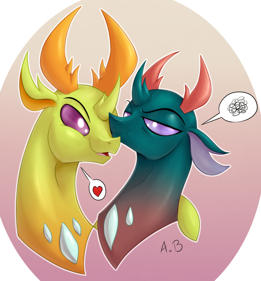 &lt;3 absurd_res anzu18 brother brothers changeling duo friendship_is_magic hi_res horn hug hyperstorm_h male my_little_pony pharynx_(mlp) sibling thorax_(mlp)