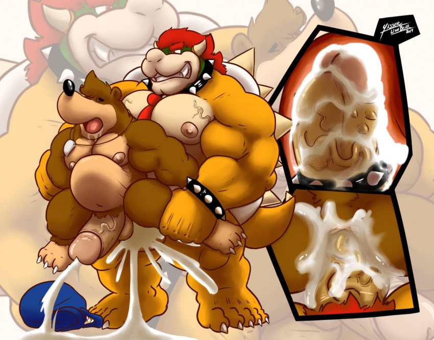 abdominal_bulge anal anal_penetration anthro anthro_on_anthro anus areola balls banjo-kazooie banjo_(banjo-kazooie) barazoku barefoot biceps big_dom_small_sub big_penis bodily_fluids bowser brown_fur bubble_butt butt claws clenched_teeth close-up crossover cum cum_in_ass cum_inside cum_on_anus cum_on_butt cum_on_ground cum_on_penis cumshot drooling ejaculation erection eyes_closed fangs from_behind_position fur genital_fluids hair holding_(disambiguation) horn humanoid_penis internal king koopa long_penis male male/male mammal manly mario_bros muscular muscular_male navel necktie nintendo nipples nude on_top open_mouth orgasm pecs penetration penis pubes rareware reptile reverse_cowgirl_position royalty saliva scalie sex sharp_claws sharp_teeth shell size_difference spikes spread_legs spreading standing teeth thick_penis thick_thighs toe_claws tongue triceps ursid vein veiny_penis video_games yasserlion