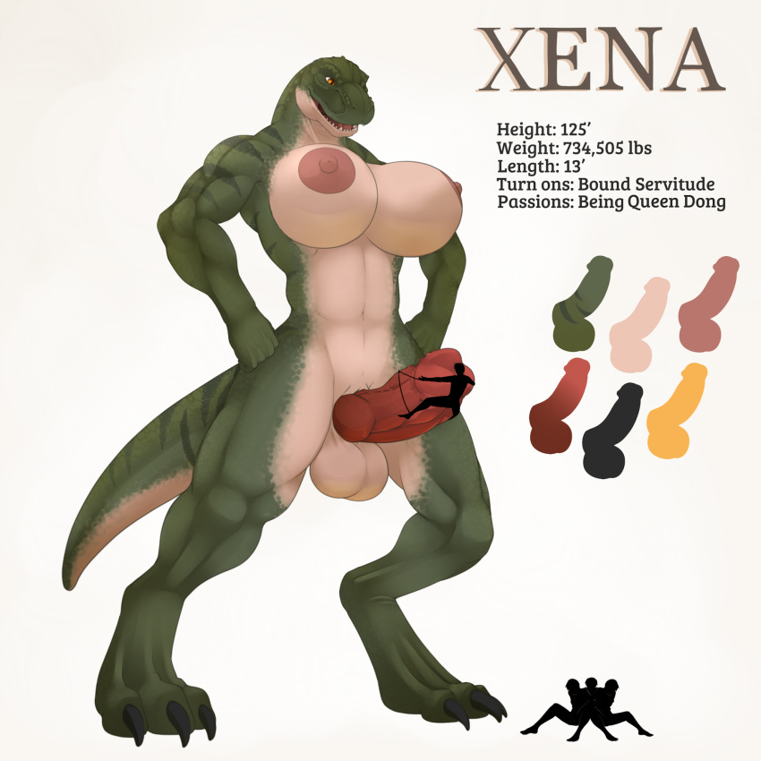 2018 3_toes anthro areola balls bdsm bondage bound breasts claws dickgirl dinosaur english_text erection fasttrack37d group hair hi_res intersex macro model_sheet nipples nude penis reptile scalie simple_background slit_pupils text toe_claws toes