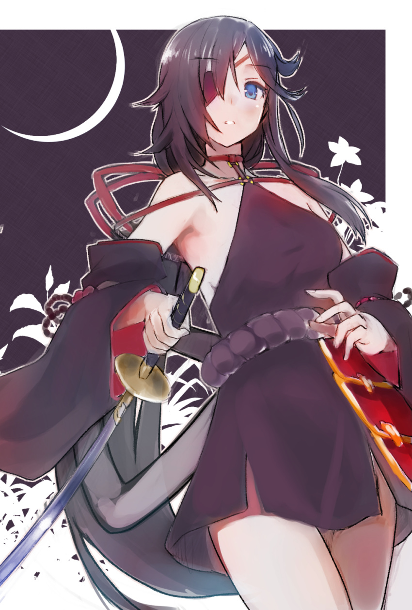 eyepatch pen_(pen3) shokudaikiri_mitsutada_(tenka_hyakken) sword tenka_hyakken