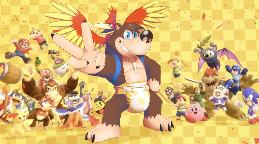 :d ;d alien all_fours ambiguous_gender anatid android animal_crossing animal_humanoid anseriform anthro ape armor avian backpack bandai_namco banjo-kazooie banjo_(banjo-kazooie) barefoot beak bird blonde_hair blue_eyes bottomwear bowser bowser_jr. breegull brown_fur canid canine canis capcom captain captain_falcon cephalopod child claws clothed clothing confetti crossover diaper diddy_kong domestic_dog donkey_kong_(character) donkey_kong_(series) dress duck duck_hunt duck_hunt_dog duck_hunt_duck earthbound_(series) eskimo eulipotyphlan eyelashes f-zero facial_hair fangs father feathers female feral floppy_ears footwear fox fox_mccloud freckles fur furrychrome gloves gorilla green_eyes group gun hair hammer handwear happy hat headgear headwear hedgehog helmet hi_res horn human humanoid humanoid_pointy_ears hybrid hylian ice_climber inkling isabelle_(animal_crossing) jacket jewelry jumping kazooie king king_dedede kirby kirby_(series) knight koopa link long_hair looking_at_viewer machine male mammal manly marine marine_humanoid mario mario_bros mask mega_man_(character) mega_man_(series) melee_weapon meta_knight mollusk mollusk_humanoid monkey mostly_nude mustache nana_(ice_climber) necklace ness nintendo official_art one_eye_closed open_mouth overalls pac-man pac-man_(series) parent pecs penguin pikachu plumber pok&eacute;mon pok&eacute;mon_(species) popo_(ice_climber) pose primate princess princess_zelda quills r.o.b ranged_weapon rareware robot rodent royalty scalie sega sharp_claws sharp_teeth shell shih_tzu shirt shoes shorts size_difference skirt smile son sonic_(series) sonic_the_hedgehog splatoon spread_wings squid standing star_fox super_smash_bros. super_smash_bros._ultimate sword teeth the_legend_of_zelda toe_claws tongue tools topless topwear toy_dog tunic ursid video_games villager_(animal_crossing) waddling_head wario warioware weapon wings young young_link