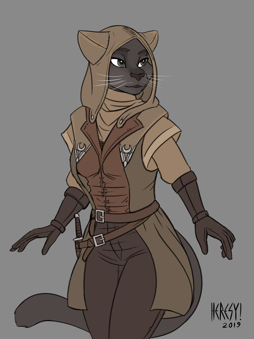 anthro bethesda_softworks clothed clothing elder_scrolls_online felid feline felis female fur heresy_(artist) hi_res hood khajiit khamira mammal solo the_elder_scrolls video_games whiskers