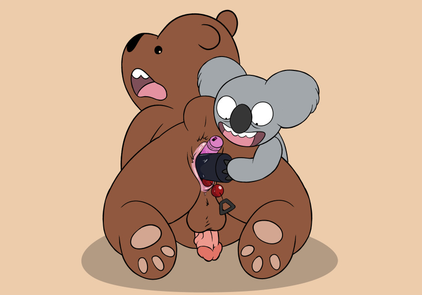 absurd_res anal anal_beads anal_penetration balls brown_bear cartoon_network duo grizzly_(wbb) grizzly_bear hi_res humanoid_penis koala magzol male male/male mammal marsupial nom_nom_(wbb) penetration penis sex_toy ursid ursine vibrator vombatiform we_bare_bears