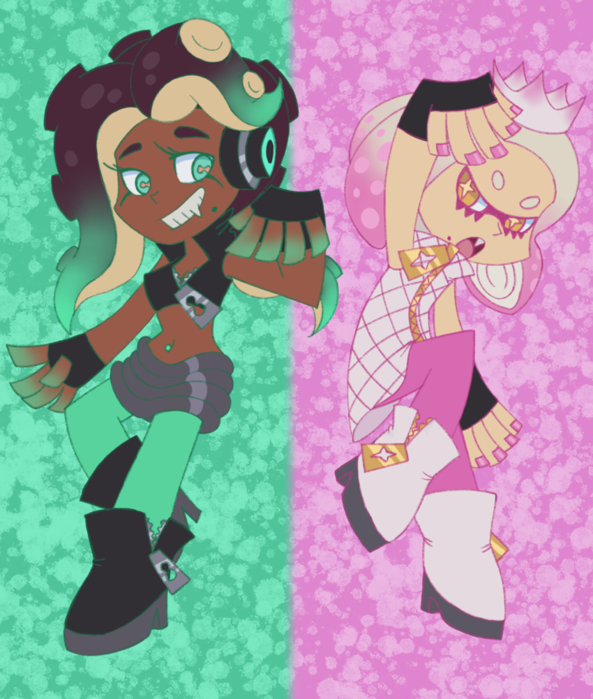 2019 animal_humanoid cephalopod cephalopod_humanoid hi_res humanoid inkling itoruna marina_(splatoon) marine marine_humanoid mollusk mollusk_humanoid nintendo octarian octoling off_the_hook_(splatoon) pearl_(splatoon) splatoon tentacle_hair tentacles video_games