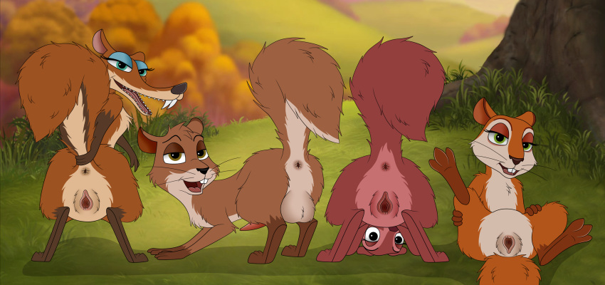 andie anus bedroom_eyes blue_sky_studios butt feral fluffy fluffy_tail half-closed_eyes hazle hi_res ice_age_(series) looking_at_viewer mammal paws presenting pussy rear_view rodent sciurid scratte_(ice_age) seductive skateryena spread_legs spreading sword_in_the_stone the_nut_job