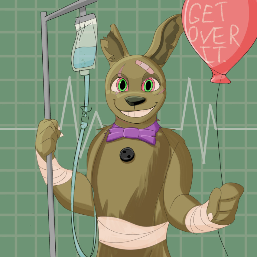 1:1 anthro bdsm bondage bound drawing five_nights_at_freddy's five_nights_at_freddy's_3 hi_res lagomorph leporid mammal rabbit simple_background sirbossy1 solo solo_focus springtrap_(fnaf) standing video_games