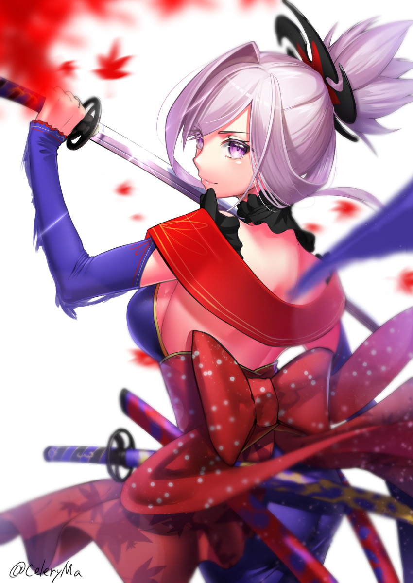 celeryma fate/grand_order japanese_clothes miyamoto_musashi_(fate/grand_order) sword