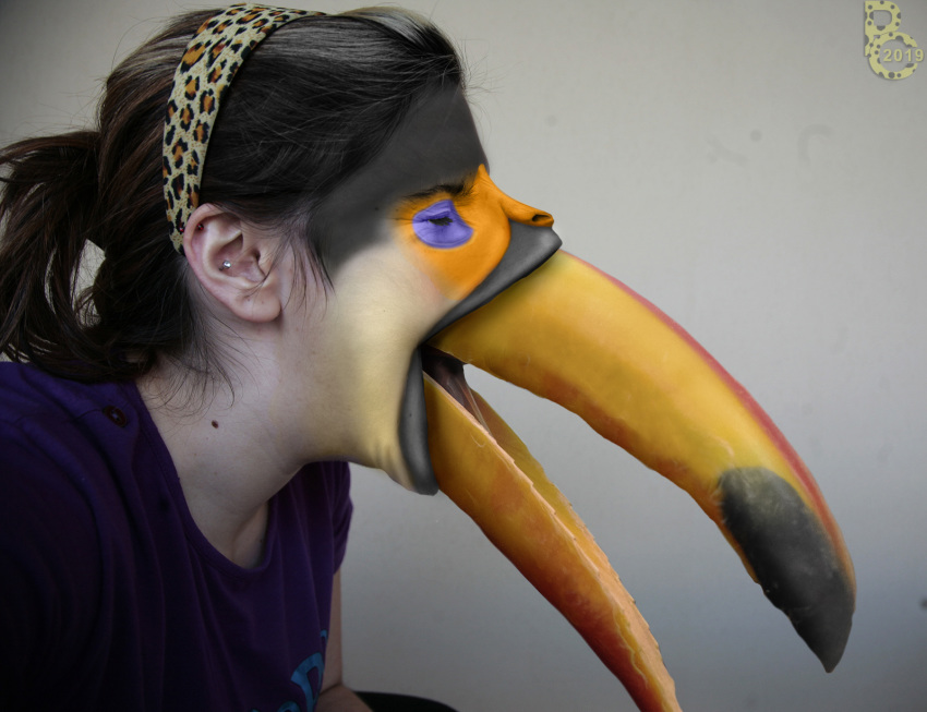 avian beak bird edit female hi_res human_to_anthro photo_manipulation photomorph pythos-cheetah species_transformation toucan transformation