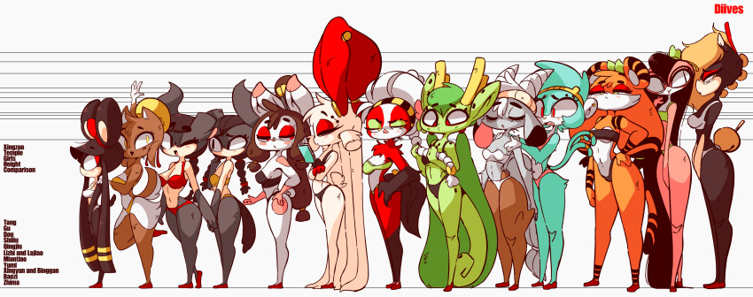 4_fingers absurd_res accessory avian baozi_(diives) beak binggan bird black_ears black_eyebrows black_feathers black_fur black_hair black_stripes black_tail blonde_hair blonde_tail blue_fur blue_hair blue_tail bovid bovine bra braided_hair breasts brown_ears brown_fur brown_hair brown_tail canid canine canis caprine chicken clothing curled_tail digital_media_(artwork) diives dipstick_ears domestic_dog domestic_pig dou_(diives) dragon equid equine eye_contact eyebrow_piercing eyebrows eyelashes eyes_closed eyewear facial_piercing feathers felid female floppy_ears footwear forked_tail fur galliform gallus_(genus) glasses gloves_(marking) goat green_ears green_hair green_scales green_tail grey_ears grey_fur grey_horn group gu_(diives) hair headband hi_res horn horse lagomorph lajiao larger_female leporid lizhi_(diives) long_ears long_hair long_tail looking_at_another looking_at_viewer mammal markings miantiao monkey multicolored_ears multicolored_feathers multicolored_fur murid murine one_eye_closed orange_ears orange_fur orange_hair pantherine panties phasianid piercing pink_ears pink_scales pink_skin pink_tail ponytail primate qingjiu_(diives) rabbit rat red_ears red_eyes red_feathers reptile ringtail rodent scales scalie shiliu shoes short_hair short_tail sibling side_view simple_background sister sisters size_difference slit_pupils smaller_female snake standing striped_ears striped_hair stripes suid suina sus_(pig) tail_feathers tang_(diives) text tiger twins two_tone_ears two_tone_fur two_tone_tail underwear white_background white_feathers white_fur white_hair white_horn white_tail wink xingyun xingzuo_temple yellow_eyes yellow_horn yumi_(diives) zhima