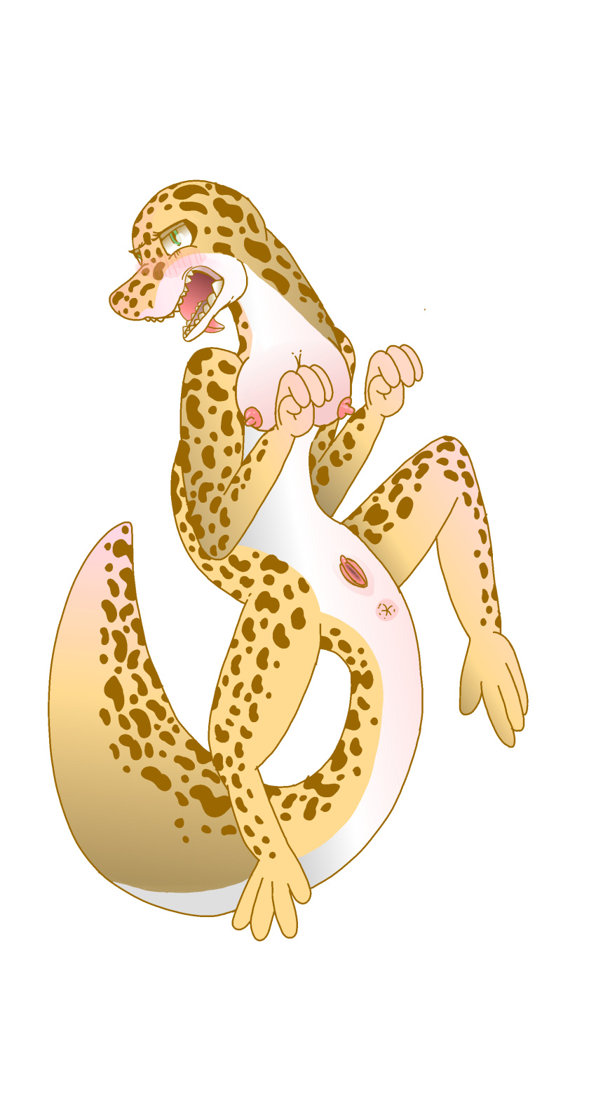 absurd_res anthro anus blush bubs female geko hi_res horny_(disambiguation) lizard pussy reptile scalie solo