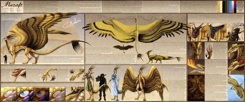 abstract_background absurd_res ak-47 anthro arabic_text assault_rifle barbed_tail battle blue_eyes book breath_powers claws clothing detailed detailed_background dragon english_text eye_markings feathered_dragon feathers female feral fire fire_breathing footprint forked_tongue gold_scales gun hi_res horn human human_reference islamic long_tail mammal markings model_sheet muzafr nictitating_membranes nude pawpads pawprint plantigrade pupil_dilation ranged_weapon religion rifle robe saddle scalie scarf slit_pupils soldier spikes text toe_claws tongue twilightsaint uniform weapon western_dragon