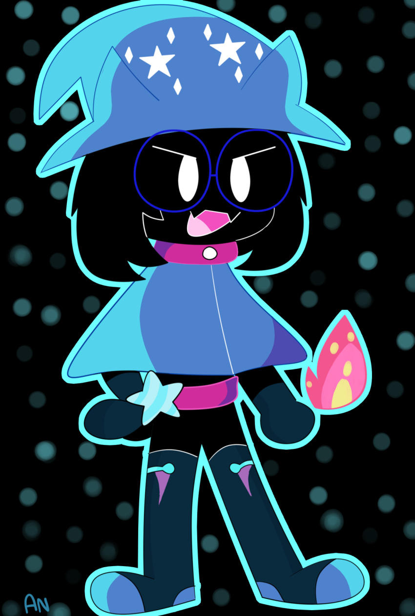 2018 alternate_costume alternate_universe belt belt_accessory black_fur boots bovid caprine clothing collar darkner deltarune deltaswap eyewear fire fluffy footwear fur glasses gloves goat handwear hat headgear headwear hi_res horn lereri_(artist) mammal ralsei shawl video_games