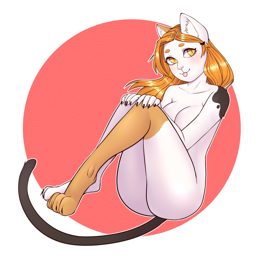 amelie anthro breasts butt cat_tail domestic_cat felid feline felis female fur hair hi_res invalid_tag mammal paws pewas red_hair solo yellow_eyes