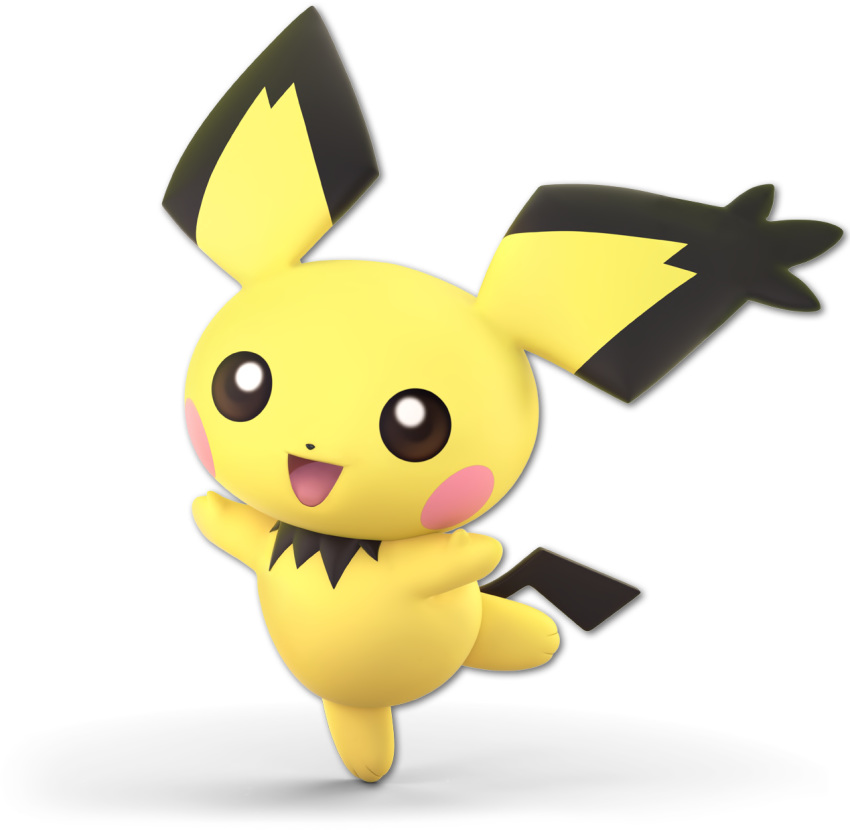 3_toes 3d_(artwork) alpha_channel ambiguous_gender anthro biped black_nose black_tail brown_eyes cub digital_media_(artwork) ear_tuft featureless_crotch hi_res mammal nintendo nude official_art open_mouth open_smile pichu pink_cheeks pok&eacute;mon pok&eacute;mon_(species) pose rodent simple_background smile solo spiky-eared_pichu super_smash_bros. super_smash_bros._ultimate toes transparent_background tuft unknown_artist video_games yellow_body young