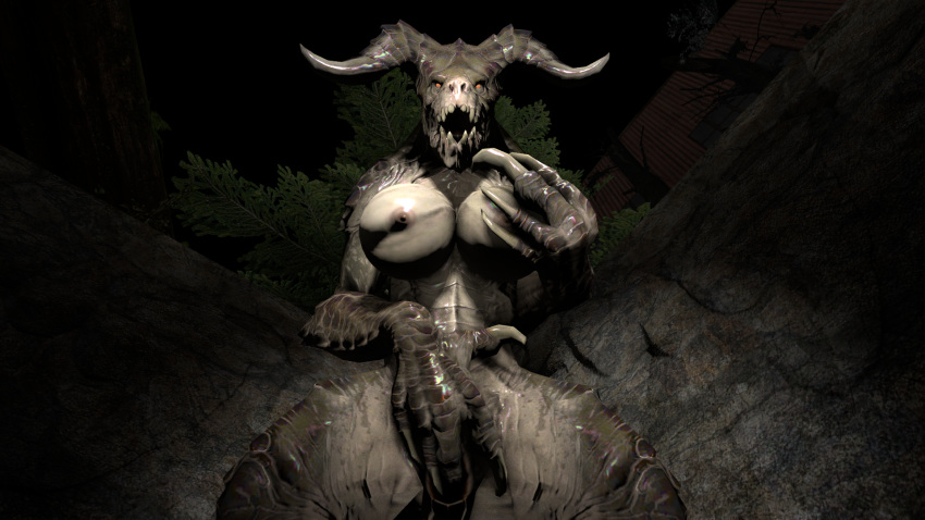 16:9 2019 3d_(artwork) bethesda_softworks breasts claws deathclaw digital_media_(artwork) fallout female hi_res horn lizard looking_at_viewer looking_down low-angle_view masturbation nude open_mouth reptile scales scalie solo source_filmmaker vaginal vaginal_masturbation video_games whythefucknot_(artist) worm's-eye_view