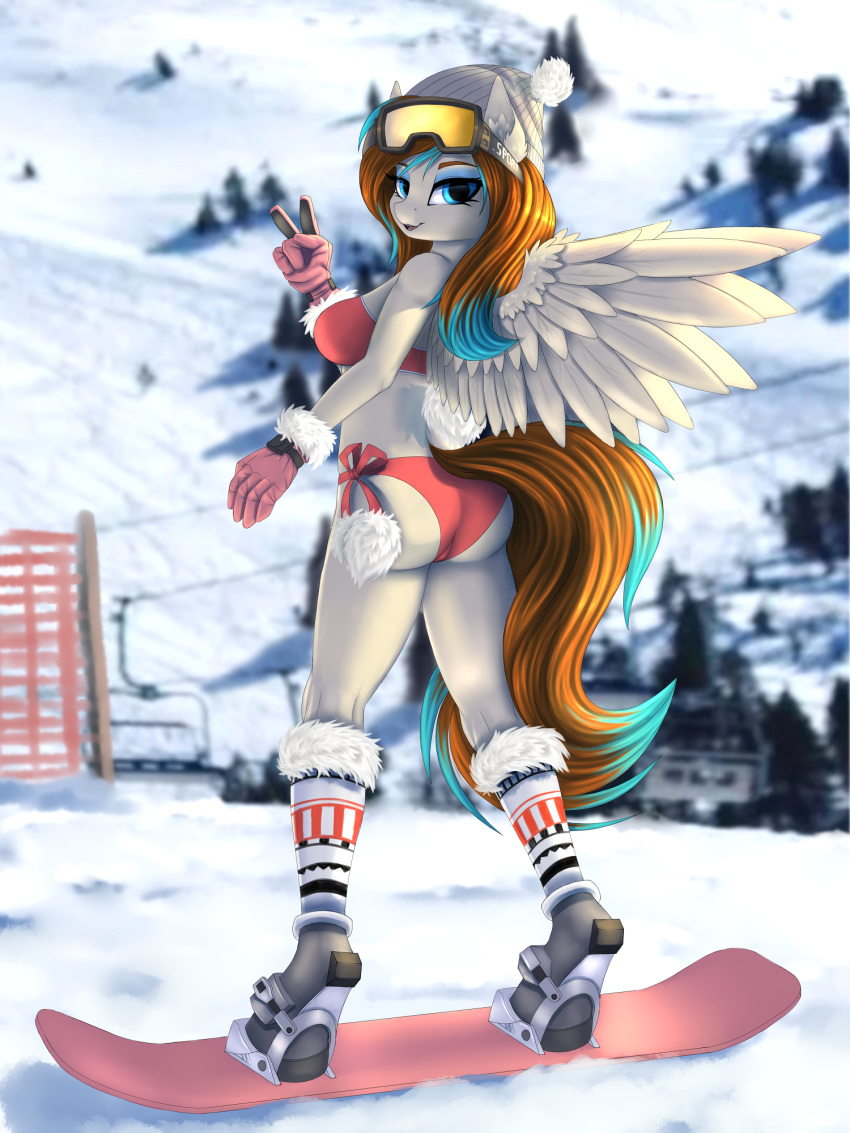 3:4 anthro equid fan_character female hi_res horn mammal my_little_pony pony-way ski snow solo unicorn