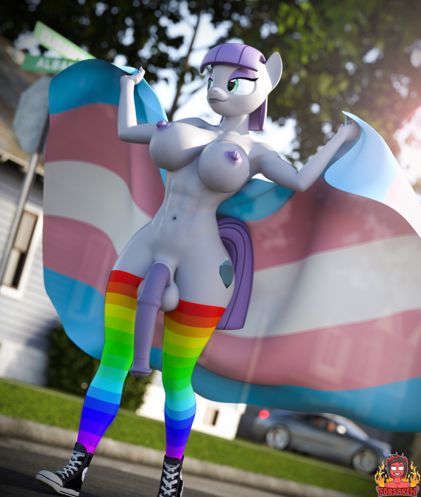 3d_(artwork) abs animal_genitalia animal_penis anthro anthrofied areola balls big_breasts breasts clothing digital_media_(artwork) equid equine equine_penis flag forsaken_(artist) friendship_is_magic gynomorph hi_res horse intersex legwear lgbt_pride mammal maud_pie_(mlp) medial_ring multicolored_clothing multicolored_legwear multicolored_socks my_little_pony nipples penis pony pride_colors rainbow_clothing rainbow_flag rainbow_flag_(pride) rainbow_legwear rainbow_socks rainbow_symbol socks solo transgender_pride_colors