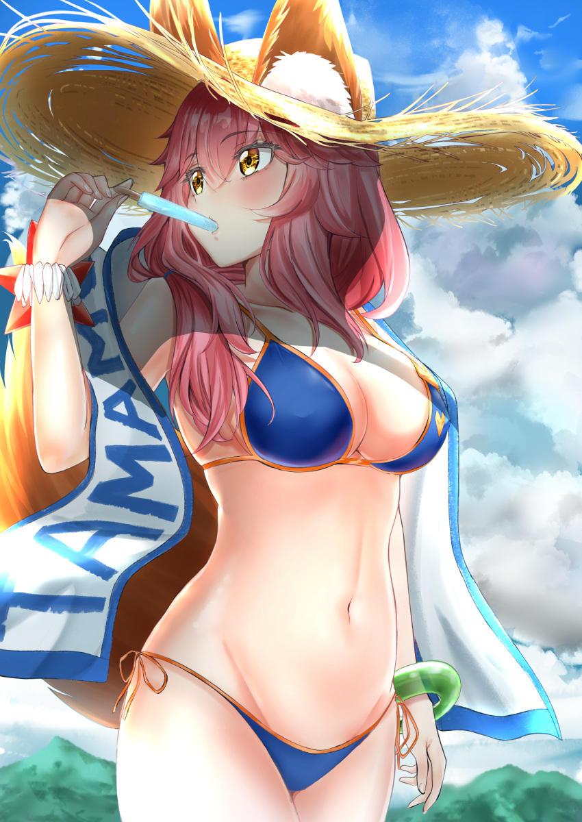 animal_ears bikini fate/grand_order swimsuits tagme tail tamamo_no_mae tsukasa