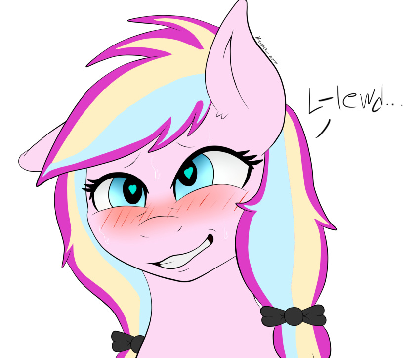 &lt;3 &lt;3_eyes ahegao blush bodily_fluids clothed clothing equid equine fan_character female hi_res horse kumas_corner looking_pleasured mammal meme my_little_pony partially_clothed pony sweat