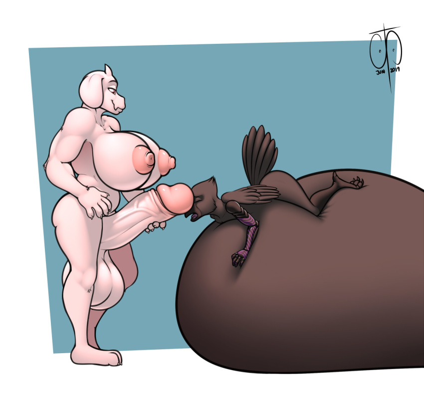 2019 anthro areola avian balls beak belly big_balls big_belly big_breasts big_penis bird bodily_fluids boss_monster bovid breasts caprine corvid corvus_(genus) crow cum cum_inflation digital_media_(artwork) duo freckles_(artist) genital_fluids gynomorph horn huge_balls huge_breasts huge_penis humanoid_penis hyper hyper_belly inflation intersex mammal nipples open_beak open_mouth penis signature toriel undertale video_games