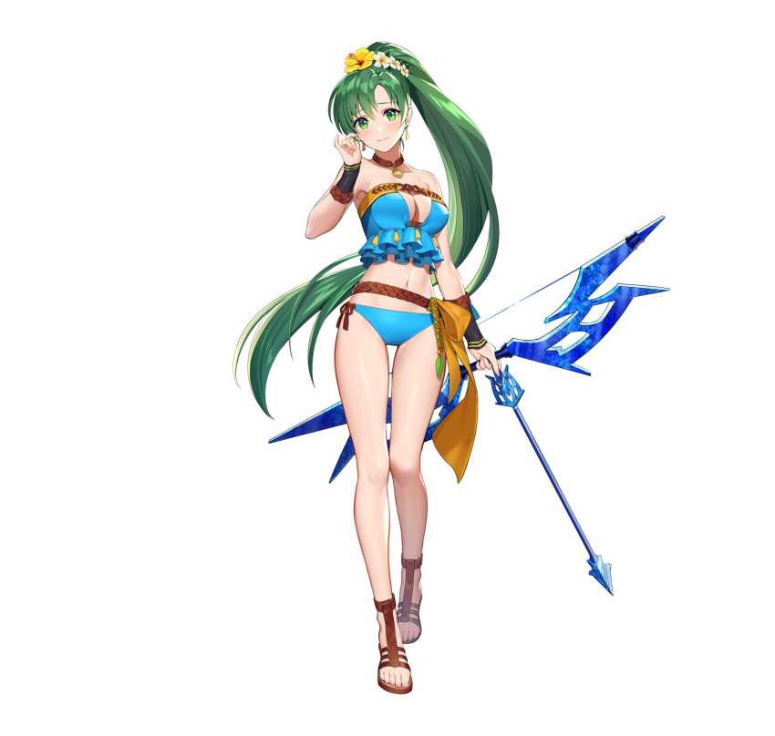 bikini cleavage fire_emblem fire_emblem:_rekka_no_ken fire_emblem_heroes lyndis_(fire_emblem) nintendo swimsuits tagme teffish transparent_png weapon