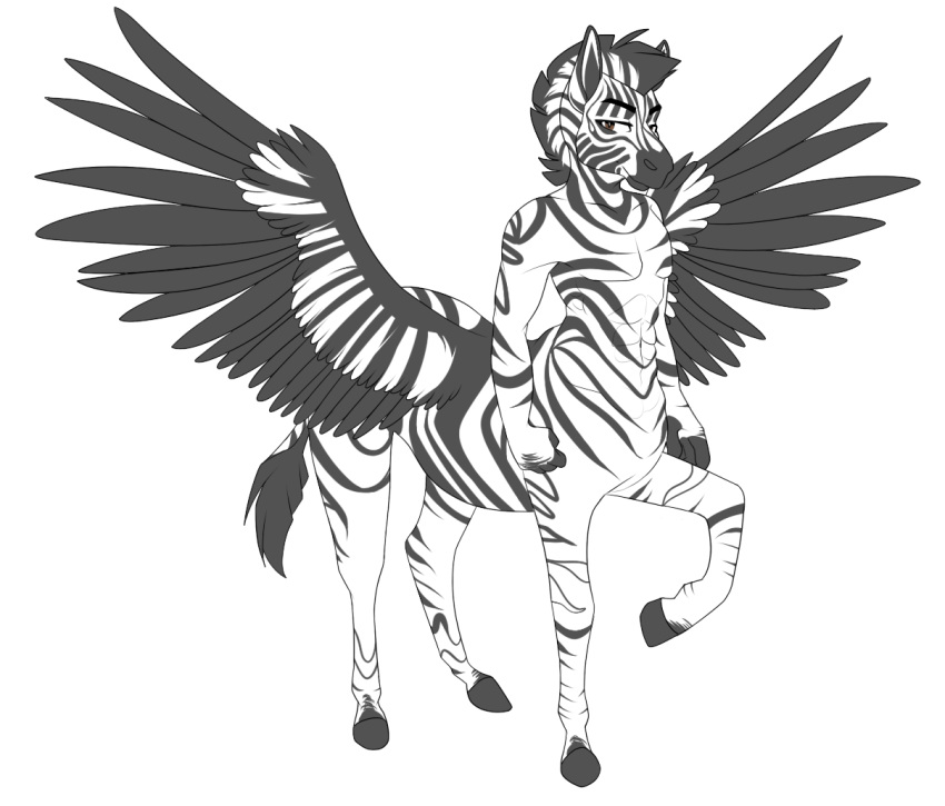 blaisezebrataur equid equid_taur equine equine_taur mammal mammal_taur stripes taur wings zebra zebra_taur