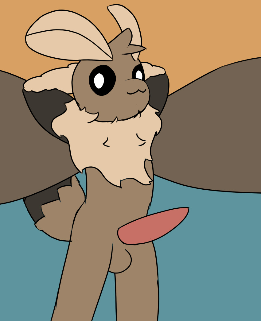 2019 absurd_res anthro arthropod balls butt chest_tuft erection ezra_(otterjunk) fur fur_tuft hi_res insect lepidopteran male moth otterjunk penis simple_background solo tuft