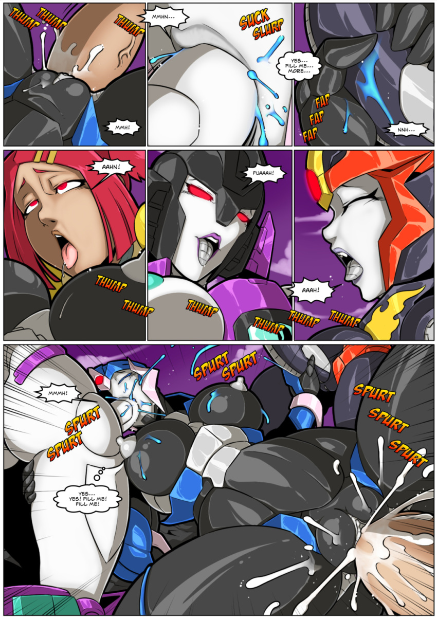aircraft alien anus arcee autobot bedroom_eyes big_breasts bite biting_lip blue_body blue_cum blue_eyes bodily_fluids brainwashing breasts brown_skin clitoris clothed clothing colored_cum comic cum cum_in_mouth cum_in_pussy cum_inside cybertronian dark_skin decepticon detailed_background dialogue digital_drawing_(artwork) digital_media_(artwork) drooling english_text erection eyes_closed fellatio female flamewar_(transformers) foursome frown genital_fluids group group_sex gynomorph gynomorph/female hair half-closed_eyes handjob hi_res humanoid humanoid_penis intersex intersex/female kissing lipstick living_aircraft living_machine lying machine mad-project makeup mammal multicolored_body nipples not_furry nude open_mouth oral outside penetration penile penis pink_eyes purple_lipstick purple_sky pussy pussy_juice red_eyes red_hair robot robot_humanoid saliva sari_sumdac seductive seeker_(transformers) self_bite sex simple_background size_difference sky slipstream smile smirk sound_effects speech_bubble spreading standing teeth text thought_bubble tongue tongue_out transformers twintails_(disambiguation) unusual_cum vaginal vaginal_penetration