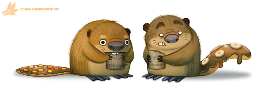 beaver cryptid-creations duo mammal rodent simple_background white_background wood