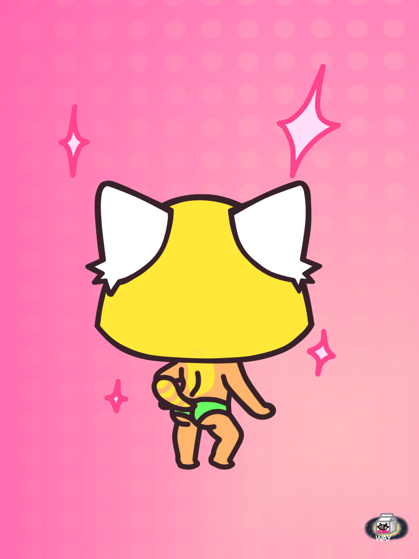 2019 3:4 absurd_res aggressive_retsuko ailurid anthro butt digital_media_(artwork) female fur hi_res horn malky-way_(artist) mammal red_panda retsuko sanrio simple_background solo young