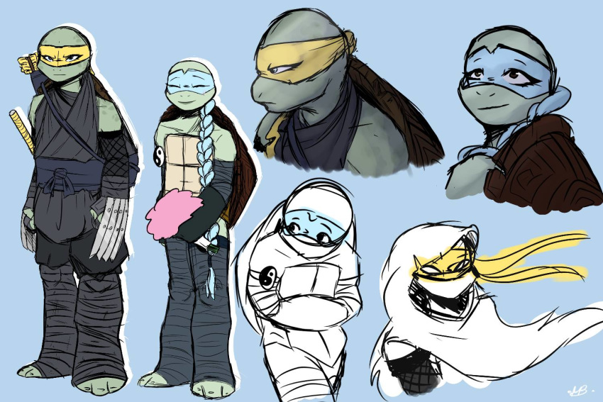 accessory bald braided_hair female flower green_skin hair headband hood jennika_(tmnt) nerd031 plant reptile scalie teenage_mutant_ninja_turtles turtle venus_de_milo_(tmnt)