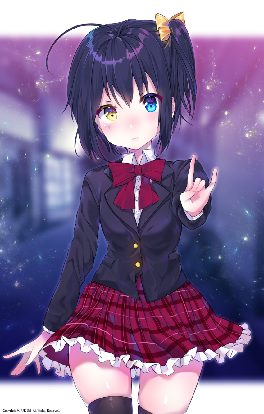 chuunibyou_demo_koi_ga_shitai! heterochromia takanashi_rikka thighhighs urim