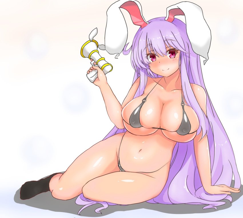 animal_humanoid big_breasts bikini blush breasts cleavage clothed clothing female hi_res humanoid lagomorph lagomorph_humanoid leporid_humanoid mammal mammal_humanoid moyashi nipple_outline rabbit_humanoid reisen_udongein_inaba sex swimwear touhou video_games