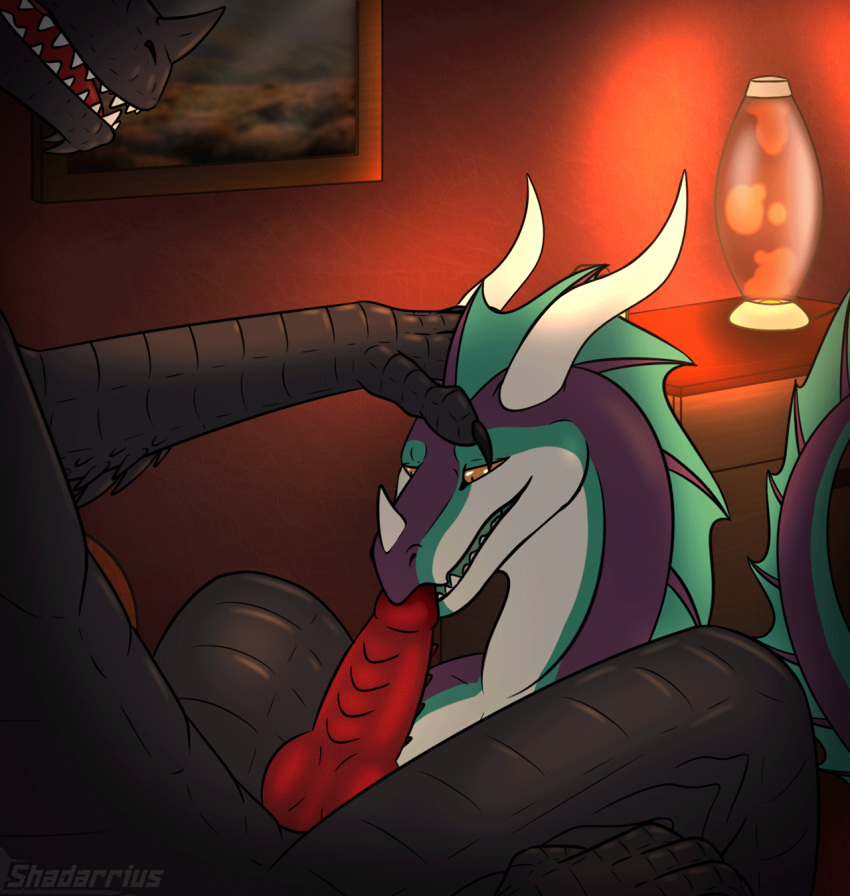 2d_animation aevere_(anotherpersons129) animated dragon fellatio female hi_res kazyan_(kazy0008) lava_lamp male male/female night oral penile scales sex shadarrius