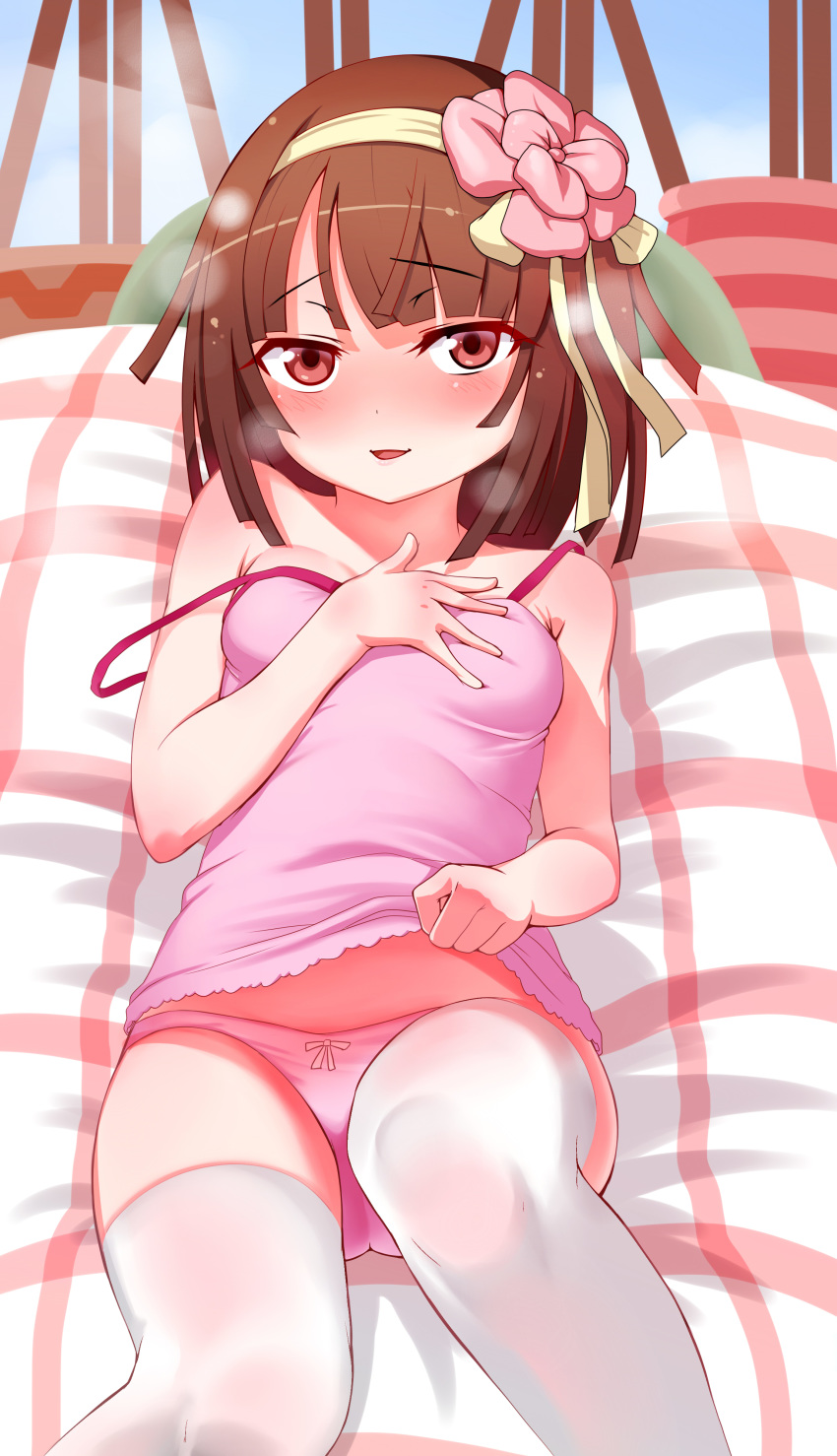 bakemonogatari lingerie note2000 pantsu sengoku_nadeko shirt_lift thighhighs