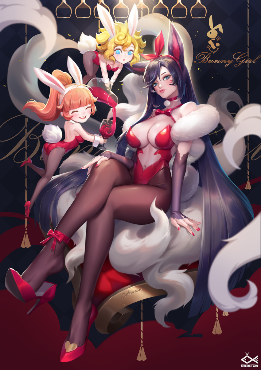 ahri animal_ears citemer kitsune league_of_legends tail