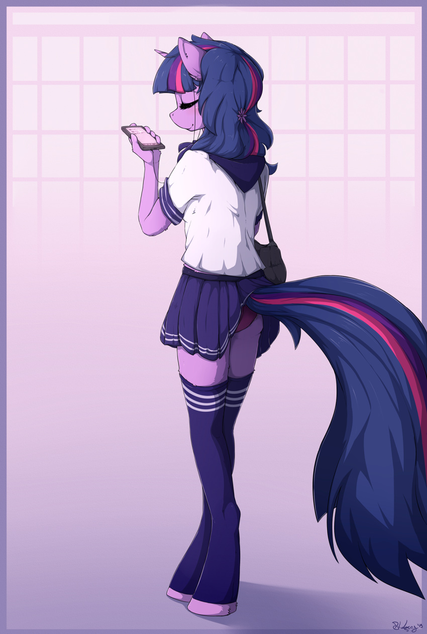 2019 5_fingers anthro blackfury clothed clothing digital_media_(artwork) equid female fingers friendship_is_magic fur hair hi_res horn mammal my_little_pony purple_fur purple_hair smile solo standing twilight_sparkle_(mlp) unicorn