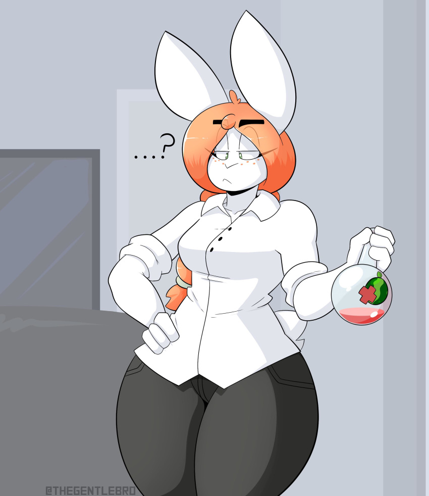 ? abbi_(kilinah) absurd_res anthro breasts clothed clothing female freckles hi_res lagomorph leporid mammal rabbit solo thegentlebro wide_hips