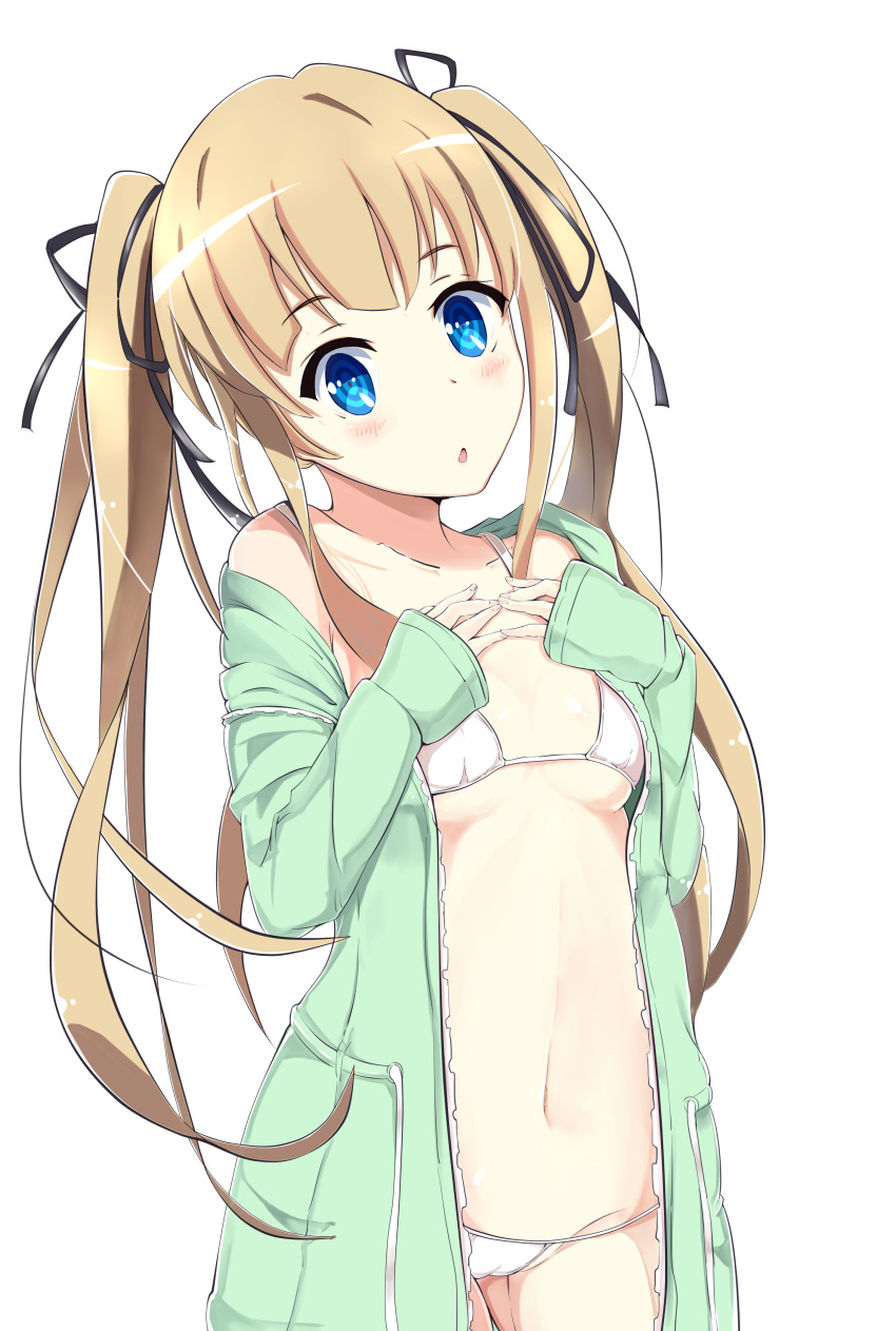 araragikoyomis bikini breast_hold open_shirt saenai_heroine_no_sodatekata sawamura_spencer_eriri swimsuits