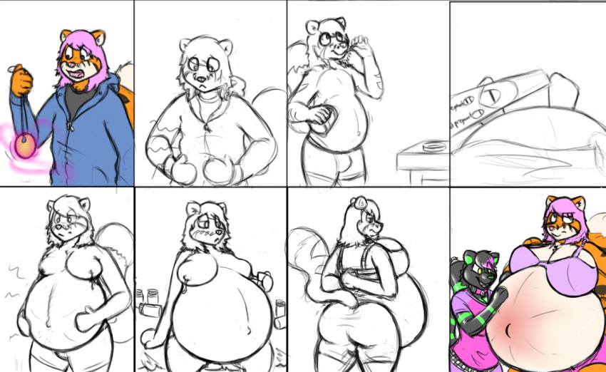 2014 anthro belly big_belly big_breasts bodily_fluids breasts hyper hyper_pregnancy lactating male male_pregnancy navel nipples pregnant theheliumtiger