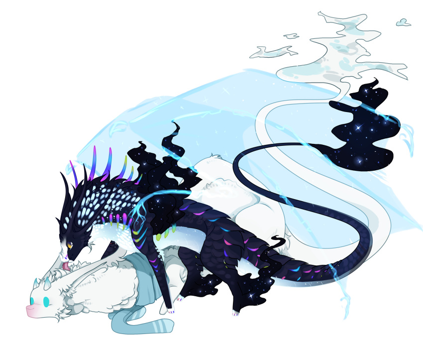 2019 absurd_res alpha_channel blue_eyes dragon feral fur furred_dragon hi_res nashiholy paws simple_background standing transparent_background white_fur yellow_eyes